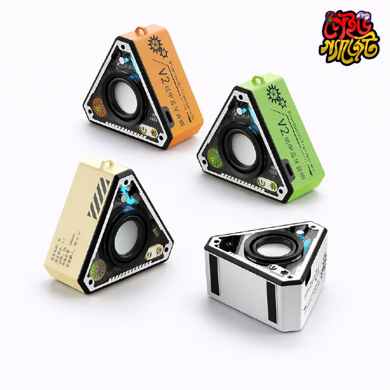 Mini Triangle Bluetooth Speaker with Subwoofer | Portable Wireless Stereo Speaker